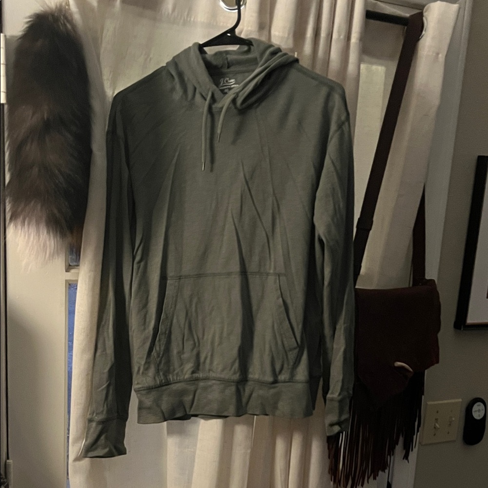 J. Crew Olive Long Sleeve Hooded Shirt